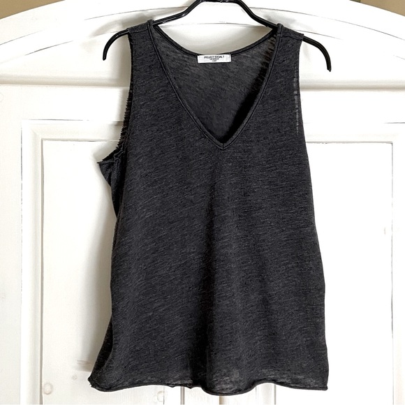 Project Social T Textured V-Neck Tank -- Vintage Black - Picture 1 of 9